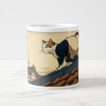 Hokusai inspirou arte com um gato bonito