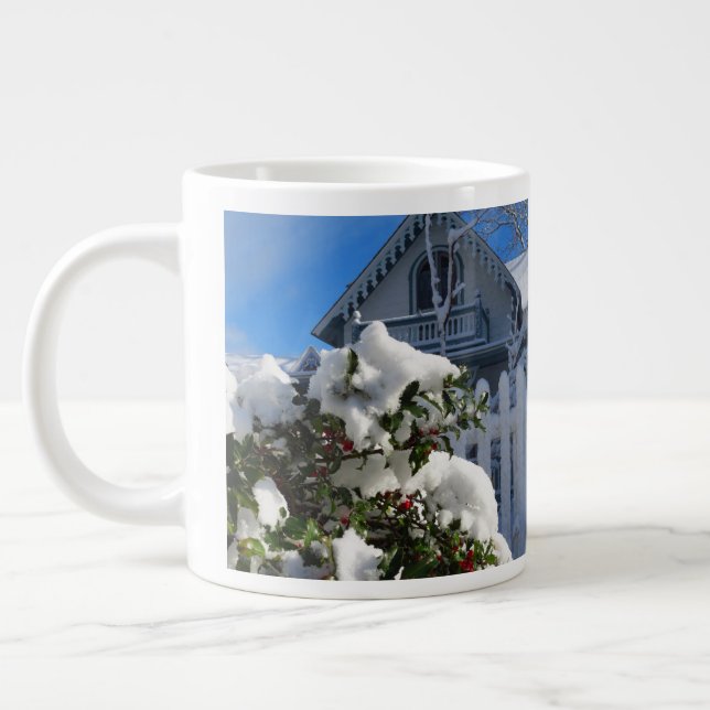 Caneca De Café Grande Holly Berries em neve - Martha's Vineyard (Esquerda)