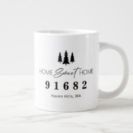 Caneca De Café Grande Home Sweet Código Zip Personalizado