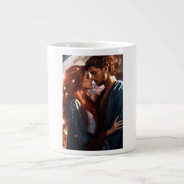 Caneca De Café Grande Homem com teimosa e linda menina (Frente)