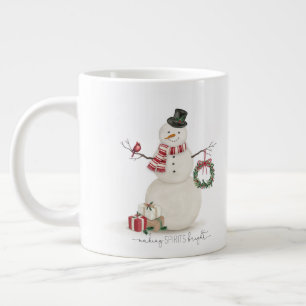 Caneca De Café Grande Homem de neve de Natal moderno