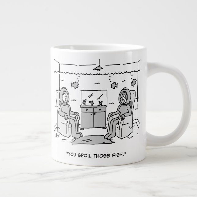 Caneca De Café Grande Homem mama seu peixe tropical - Cartografia engraç (Direita)