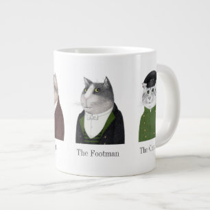 Caneca De Café Grande HOMENS GATOS Grande Lata Branca + Texto