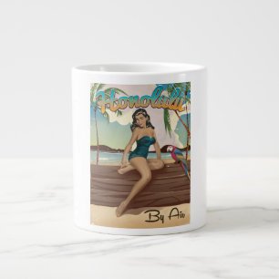 Caneca De Café Grande Honolulu vintage retro Viagem