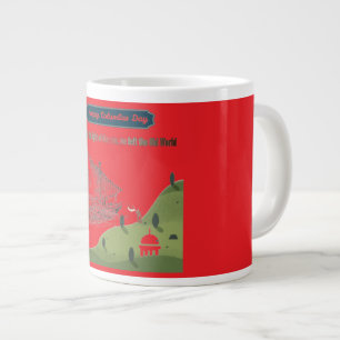 Caneca De Café Grande Honra a Colombo vermelho brilhante