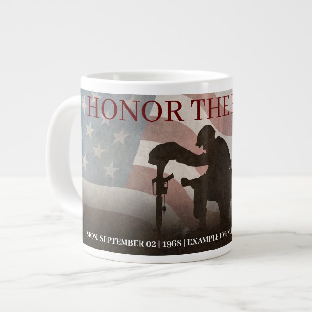 Caneca De Café Grande Honrar os Caídos (Frente Esquerda)