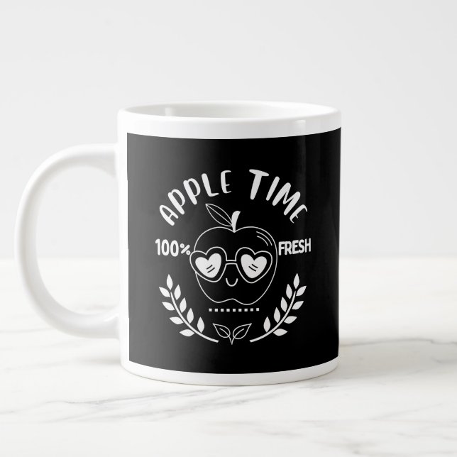 Caneca De Café Grande Hora da Apple (branco) (Esquerda)
