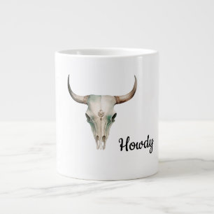 Caneca De Café Grande Howdy Cowboy Bullhorns