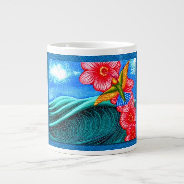Caneca De Café Grande Hummingbird Ocean (Frente)