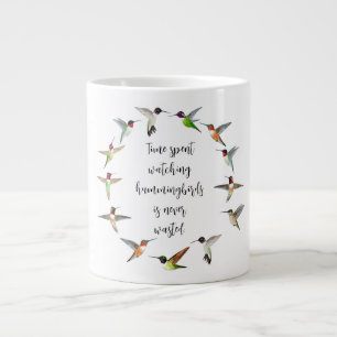 Caneca De Café Grande Hummingbird Wreath