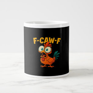 Caneca De Café Grande Humor Corvo Engraçado F-Caw-F Gótico