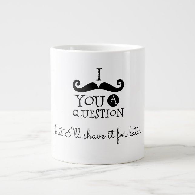 Caneca De Café Grande Humor de bigode preto (Frente)