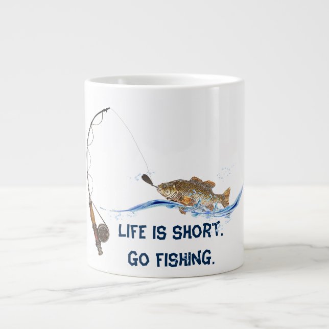 Caneca De Café Grande humor de pesca (Frente)