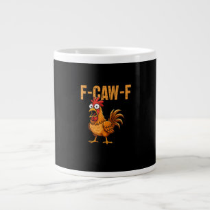 Caneca De Café Grande Humor Engraçado de Frango Citação F-Caw-F Meme Gal