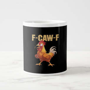 Caneca De Café Grande Humor Gótico de Corvo F-Caw-F Engraçado