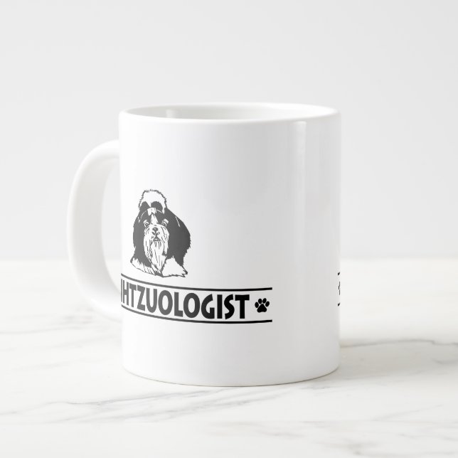 Caneca De Café Grande Humorístico Shih Tzu (Frente Esquerda)
