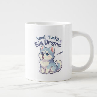 Caneca De Café Grande Husky Pequeno Grande Drama Cachorrinho Engraçado