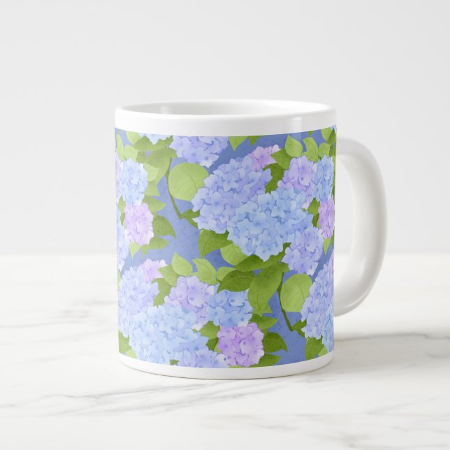 Caneca De Café Grande Hydrangea do jardim noturno (Frente Esquerda)