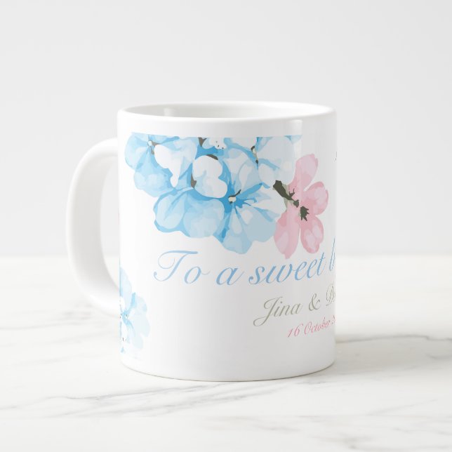 Caneca De Café Grande Hydrangeas Pastel Bloom (Frente Esquerda)