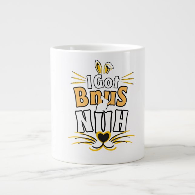 Caneca De Café Grande I Got Buns, Hun Bunny (Frente)