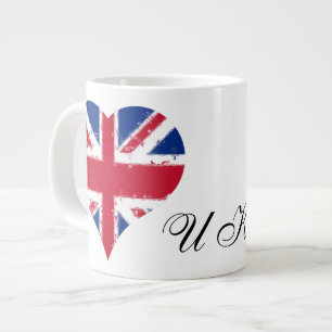 Caneca De Café Grande I Heart England UK Flag
