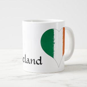 Caneca De Café Grande I Heart Ireland Irish Tricolor Flag