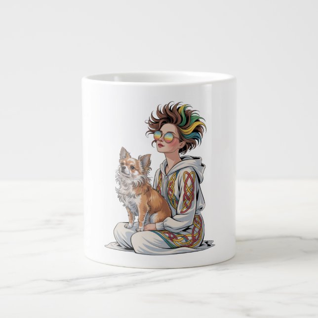 Caneca De Café Grande  i love my chihuahua  (Frente)