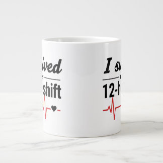 Caneca De Café Grande I Survived Another 12-Hour Shift Nurse Coffee Mug