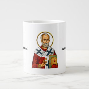 Caneca De Café Grande ícone santos sérvios do santo Nicholas ortodox