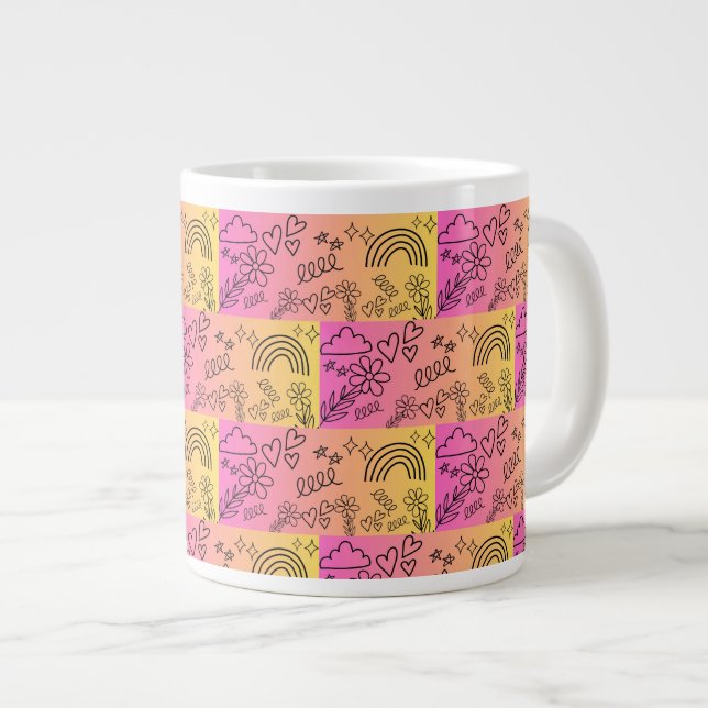 Caneca De Café Grande ícones (Frente Esquerda)