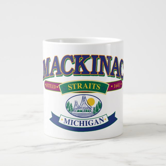 Caneca De Café Grande Ilha Mackinac, Michigan (Frente)