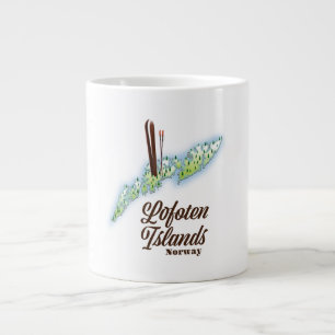 Caneca De Café Grande Ilhas Lofoten, Noruega pôster de esqui.