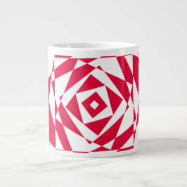 Caneca De Café Grande Ilusões de abstrato vermelho-branco