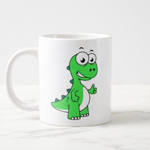 Caneca De Café Grande Ilustração Bela De Tyrannosaurus Rex. 2