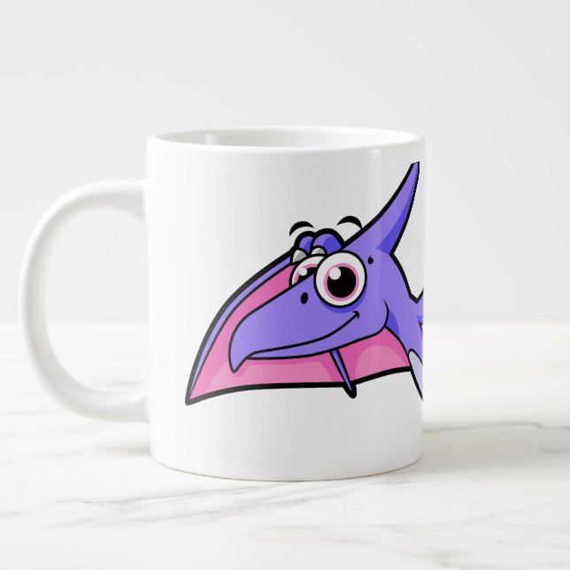 Caneca De Café Grande Ilustração Bela De Um Pterodactilo Voador. (Esquerda)
