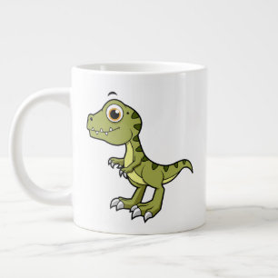 Caneca De Café Grande Ilustração Bela De Um Tiranossauro Rex.