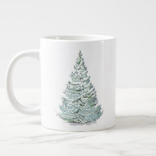 Caneca De Café Grande Ilustração de Árvore de Spruce coberta por neve