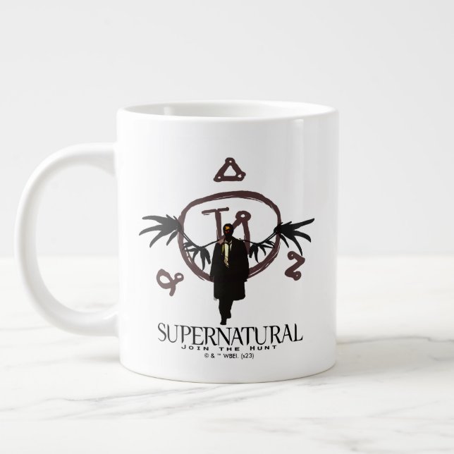 Caneca De Café Grande Ilustração de Castiel Supernatural (Esquerda)