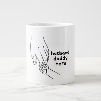 Caneca De Café Grande Ilustração de Linha Artística Sentimental de Famíl