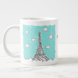 Caneca De Café Grande Ilustração de texto jumbo personalizado Ilustração