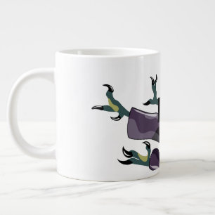 Caneca De Café Grande Ilustração De Um Caratê De Execução De Raptor.