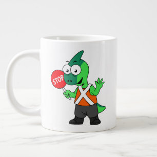 Caneca De Café Grande Ilustração De Um Executante De Tráfego De Parasaur