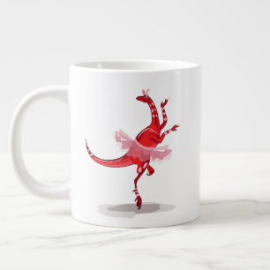 Caneca De Café Grande Ilustração De Um Raptor De Ballerina.