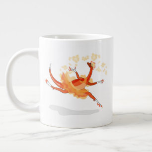 Caneca De Café Grande Ilustração De Um Raptor De Ballerina. 2