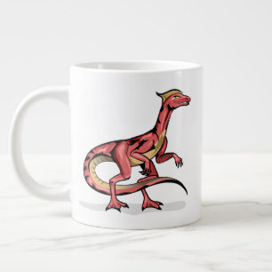 Caneca De Café Grande Ilustração De Velociraptor.