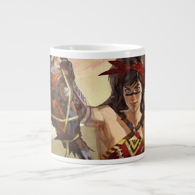 Caneca De Café Grande Ilustração Infinita de Mulher Maravilha Atômica de (Frente)