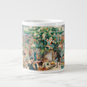 Caneca De Café Grande Ilustração Vintage Árvore de Natal do Puck, 1902