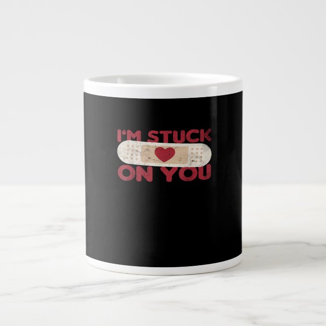 Caneca De Café Grande Im Stuck On You Funny Band Aid Nurse Gift Playful  (Frente)