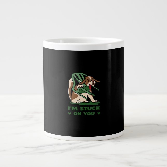 Caneca De Café Grande Im Stuck On You Funny Valentines Day Playful Desig (Frente)