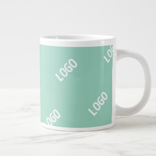 Caneca De Café Grande Imagem carregada ou logotipo enviatado   Teal clar